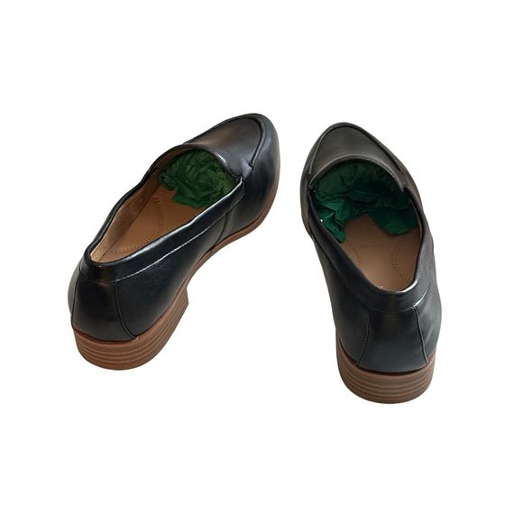 Aerosoles Easton NEW Leather Black Loafer Almond Toe Slip On Size 8.5 - Picture 4 of 7